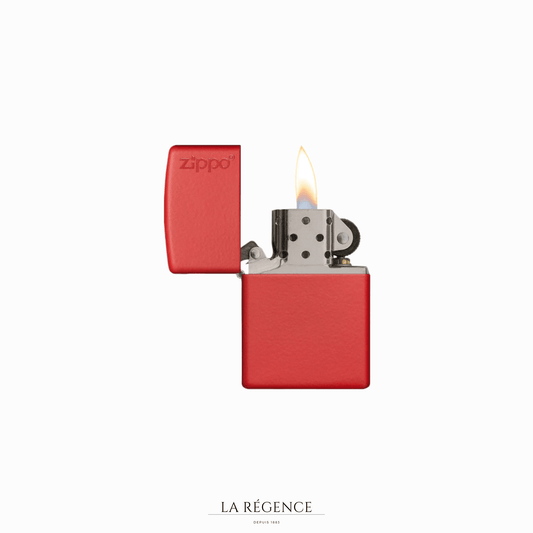 Red Matte Zippo Logo-La Régence