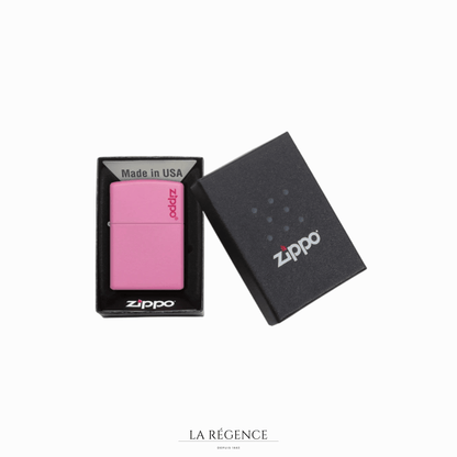 Pink Matte Zippo Logo-La Régence