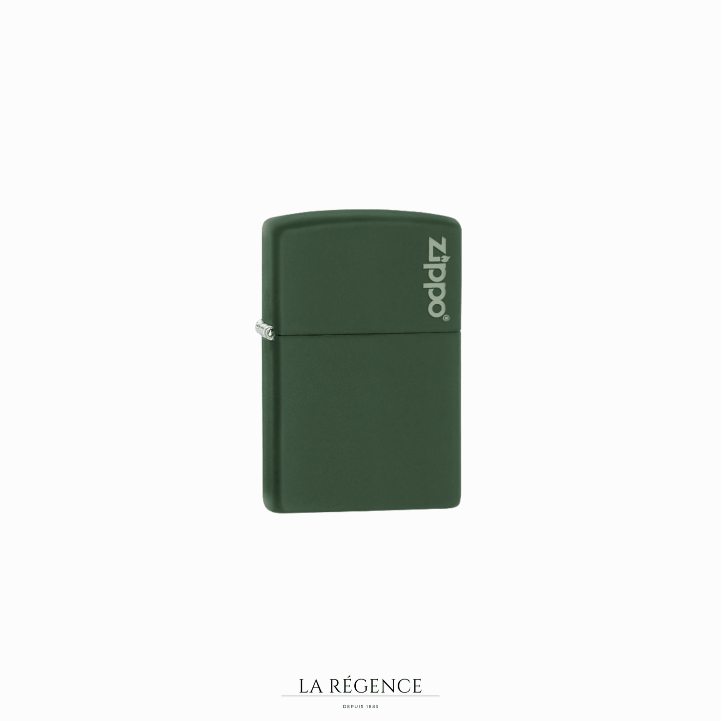 Green Matte Zippo Logo-La Régence