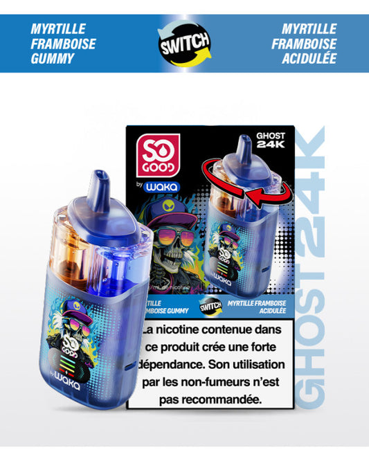 GHOST 24K MYRTILLE FRAMBOISE GUMMY ET MYRTILLE FRAMBOISE ACIDULEE